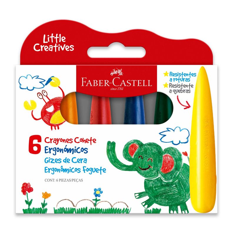 Crayón Cohete Little Creatives Faber-Castell x6 Colores-0
