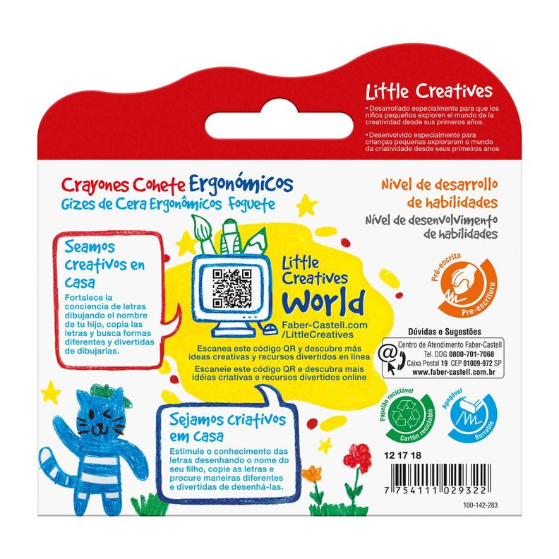 Crayón Cohete Little Creatives Faber-Castell x6 Colores-2