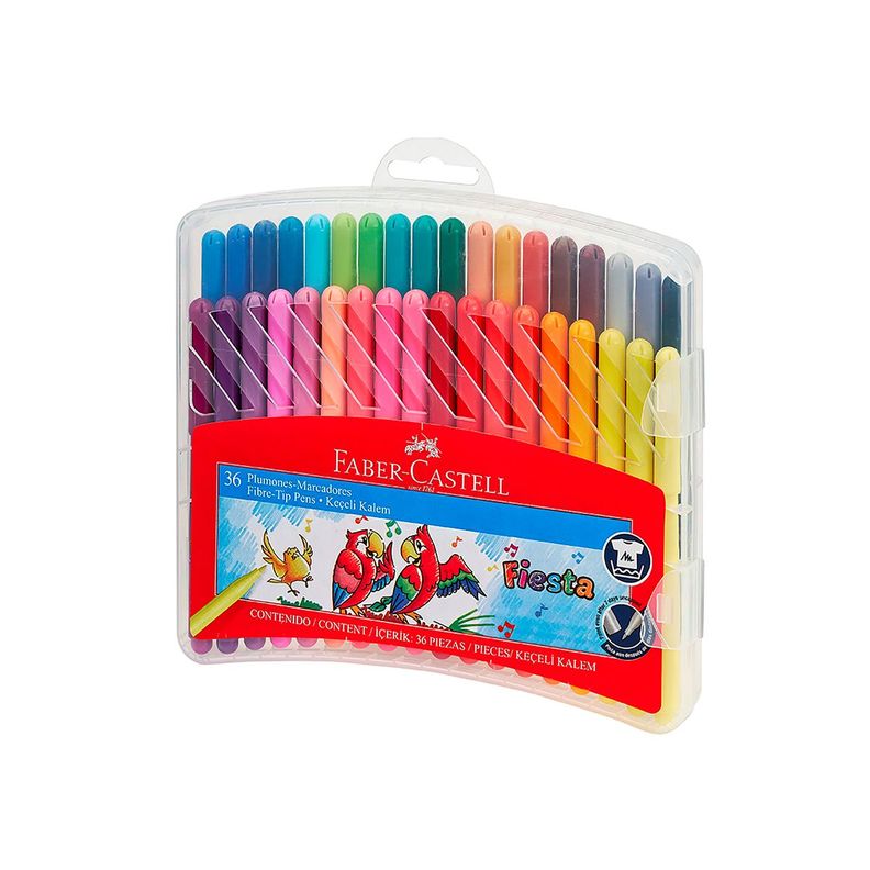Marcadores Escolares Faber-Castell x36 Colores-1