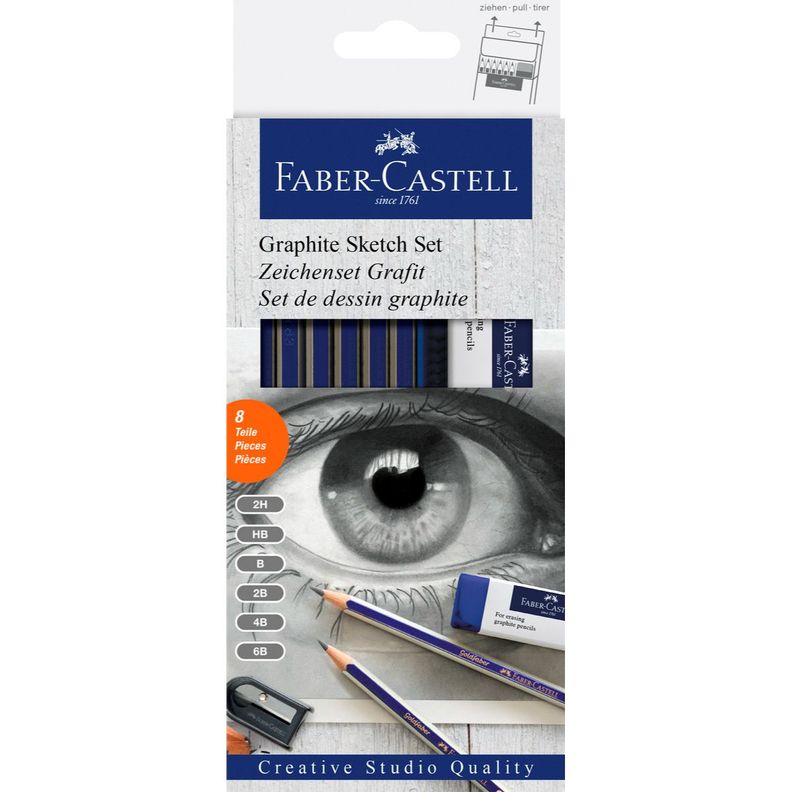 Set De Dibujo Grafito Goldfaber Faber-Castell 8 Piezas-0