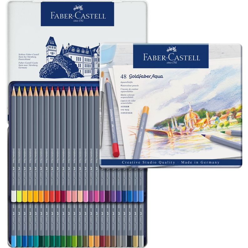 Lápiz Acuarelable Goldfaber Lata Faber-Castell x48 Colores-0