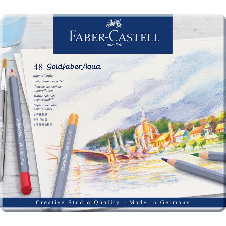 Lápiz Acuarelable Goldfaber Lata Faber-Castell x48 Colores-2