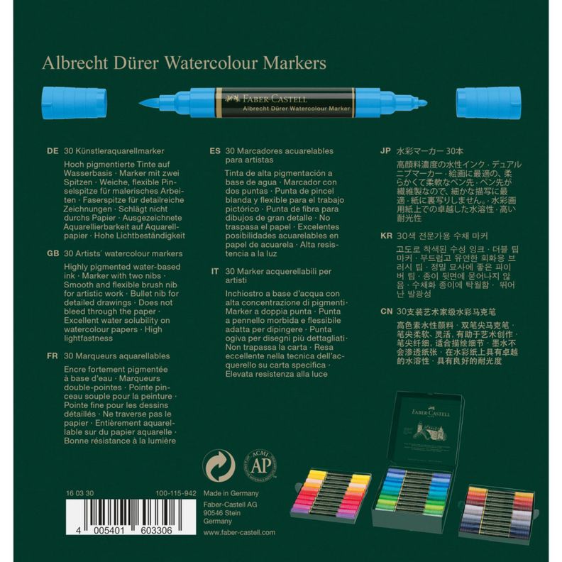 Marcadores Acuarelables A.Dürer Faber-Castell x30 Colores-7