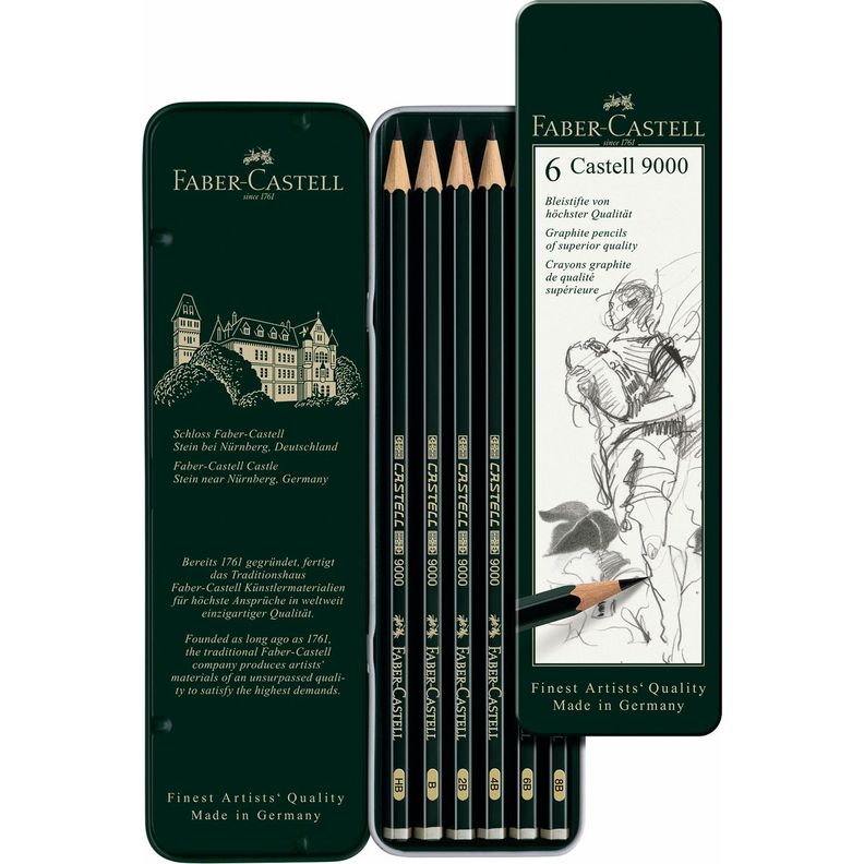 Lápiz Grafito Castell 9000 Set Faber-Castell x6 uds.-0