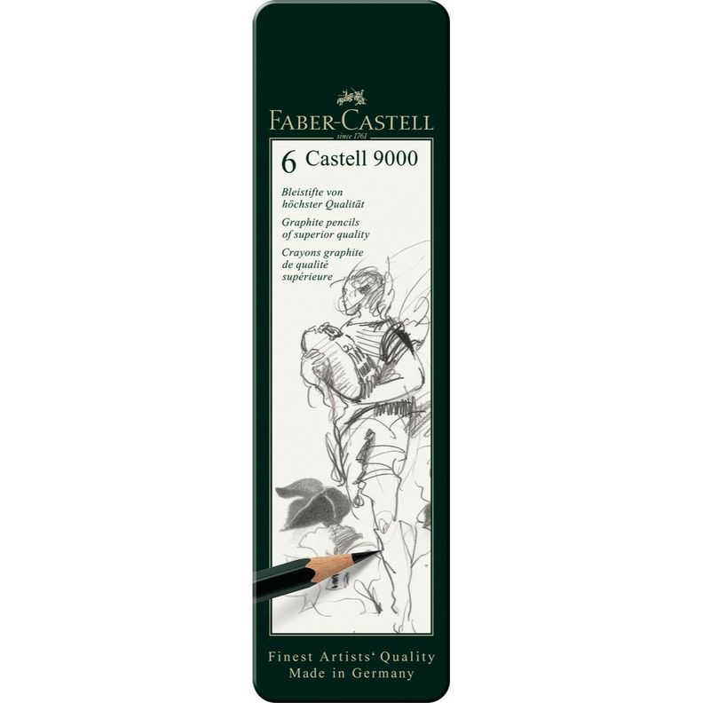 Lápiz Grafito Castell 9000 Set Faber-Castell x6 uds.-1