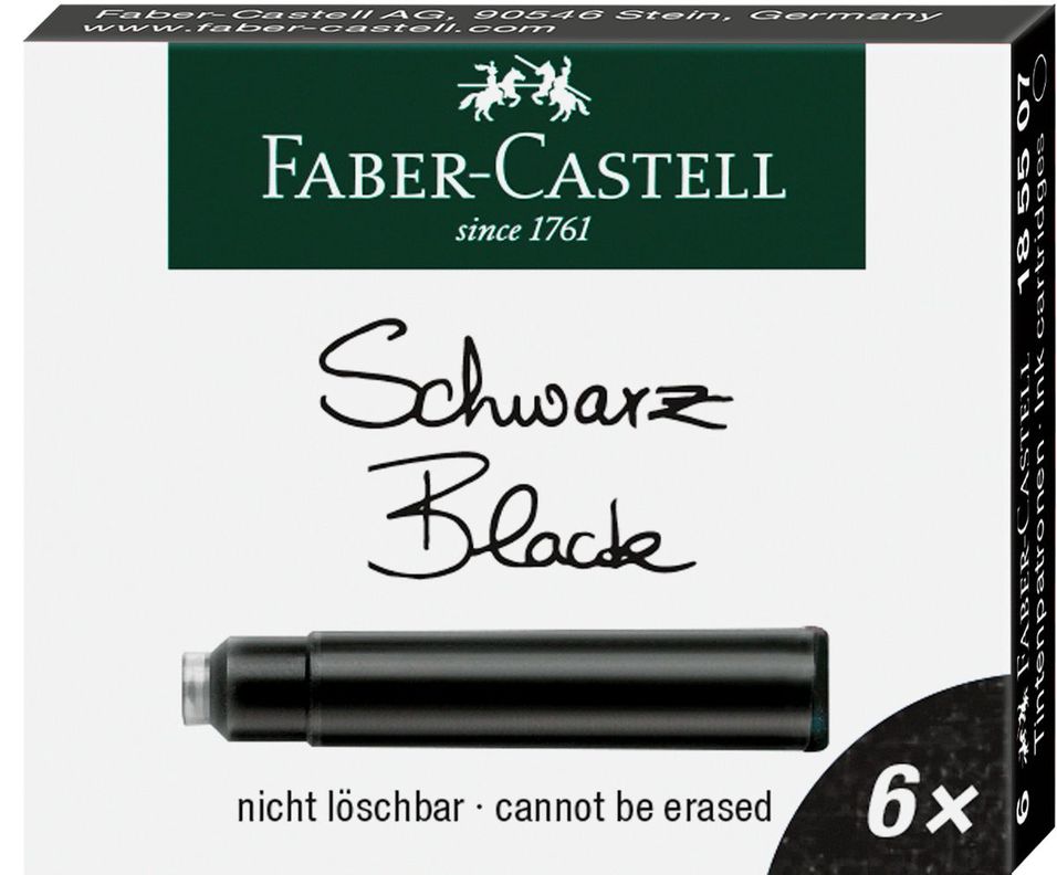 Cartuchos Repuesto De Tinta Negro Faber-Castell x6 und.-0