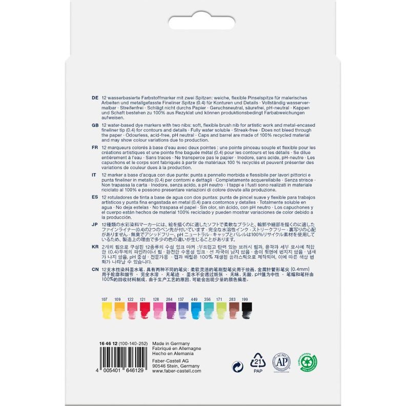 Marcador Dual Goldfaber Aqua Faber-Castell x12 Colores-1