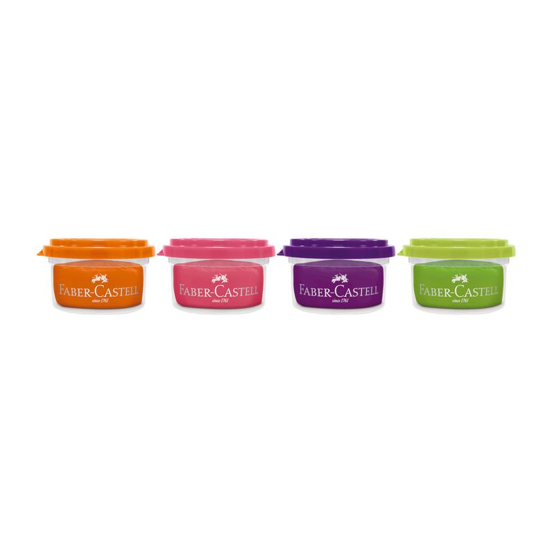 Plastilina Glitter Neón Faber-Castell Little Creatives x4-3