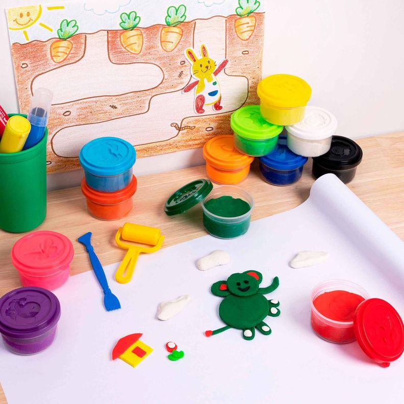 Plastilina Glitter Neón Faber-Castell Little Creatives x4-4