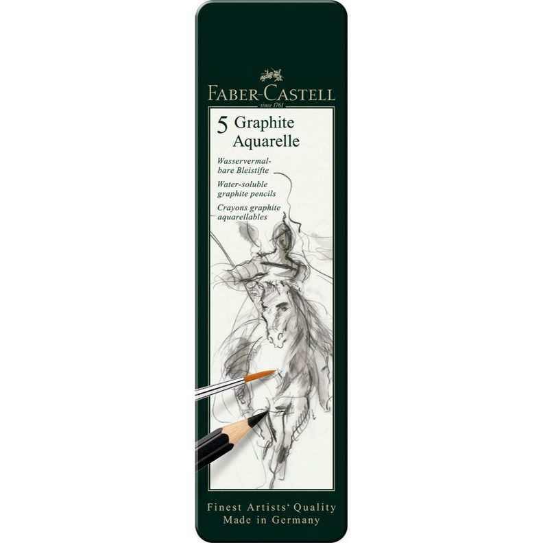 Lápiz Grafito Graphite Aquarelle Faber-Castell x5 uds.-1