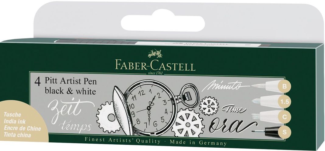 Marcador Pitt Artist Negro & Blanco Faber-Castell 4x-0