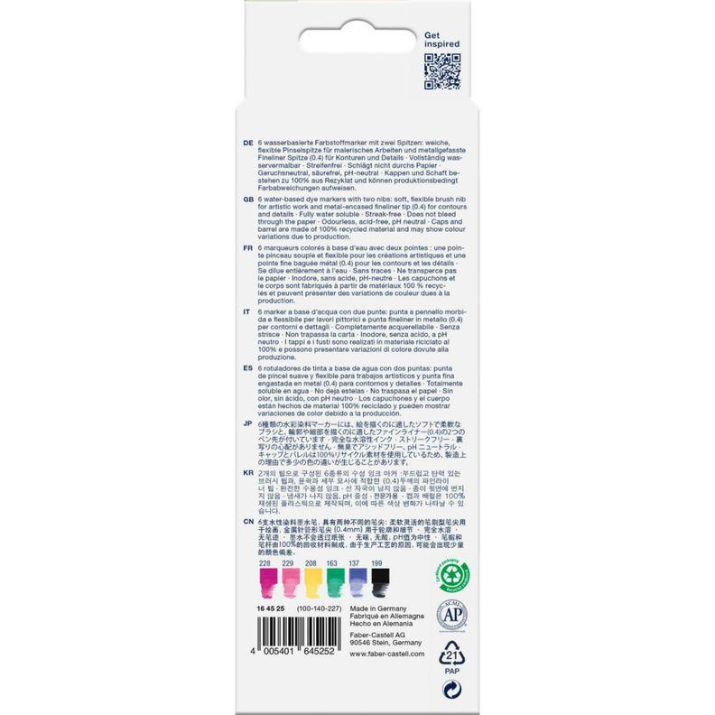 Marcador Dual Goldfaber Aqua Faber-Castell x6 Color Graffiti-1