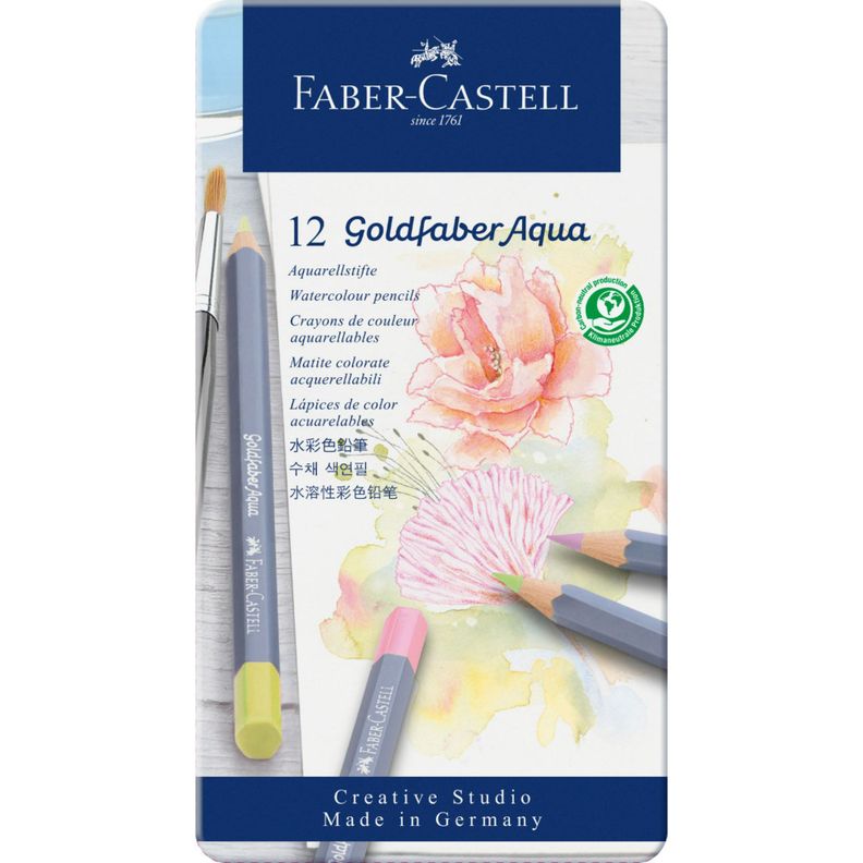 Lápices de Color Faber-Castell Goldfaber Aqua x12 Pastel-1