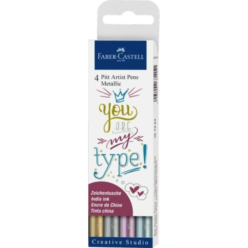 Macador Lettering Tonos Metalicos Faber-Castell x4 Colores-0