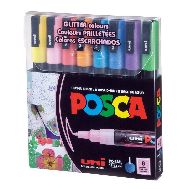 Set Marcadores POSCA 3M 8 Colores Glitter-1