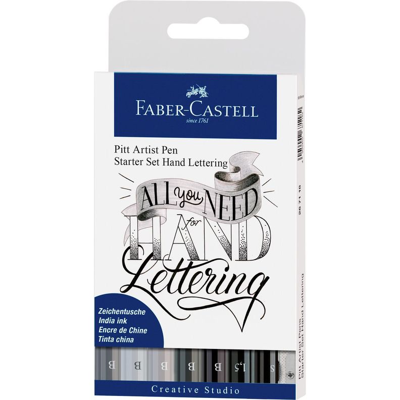 Marcador Lettering Tonos Negros Faber-Castell x8 uds.-0