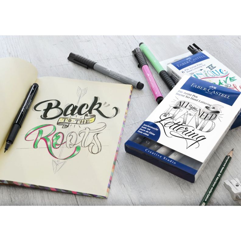 Marcador Lettering Tonos Negros Faber-Castell x8 uds.-3