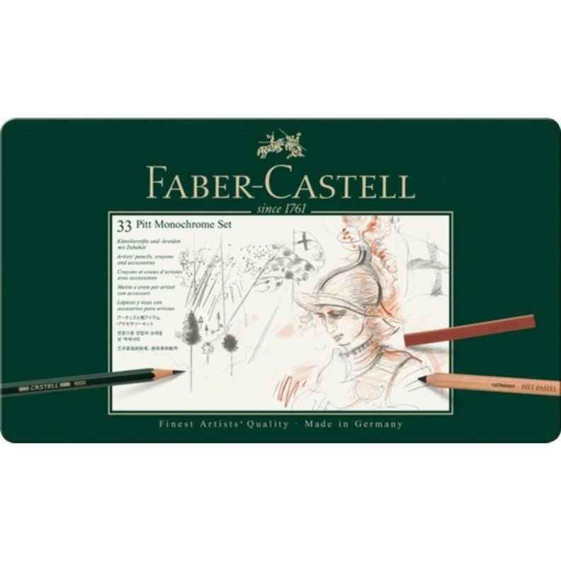 Lápiz Grafito Pitt Monochrome Faber-Castell x33 uds.-0