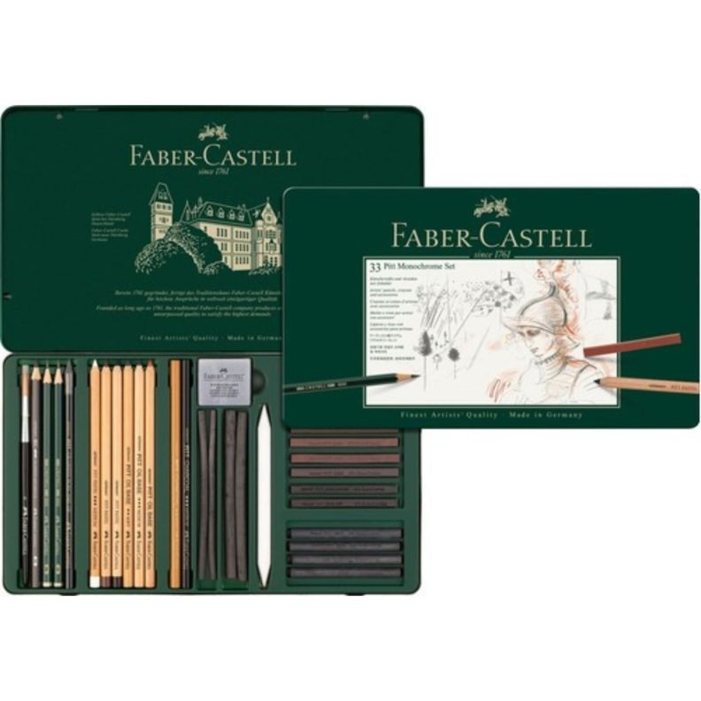 Lápiz Grafito Pitt Monochrome Faber-Castell x33 uds.-1