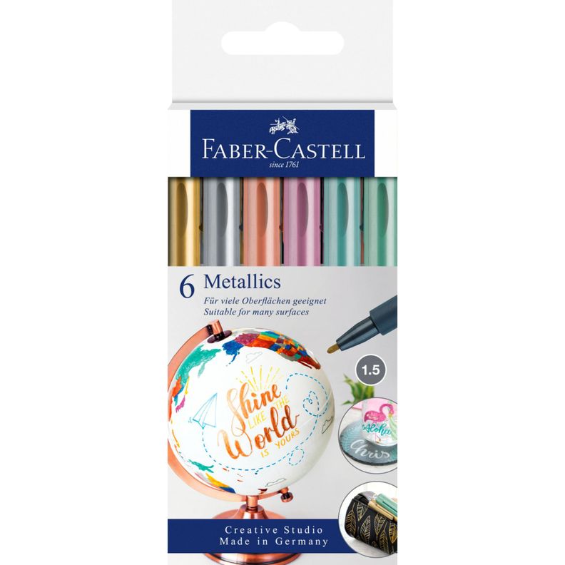 Marcadores Metalicos Faber-Castell x6 Colores-0