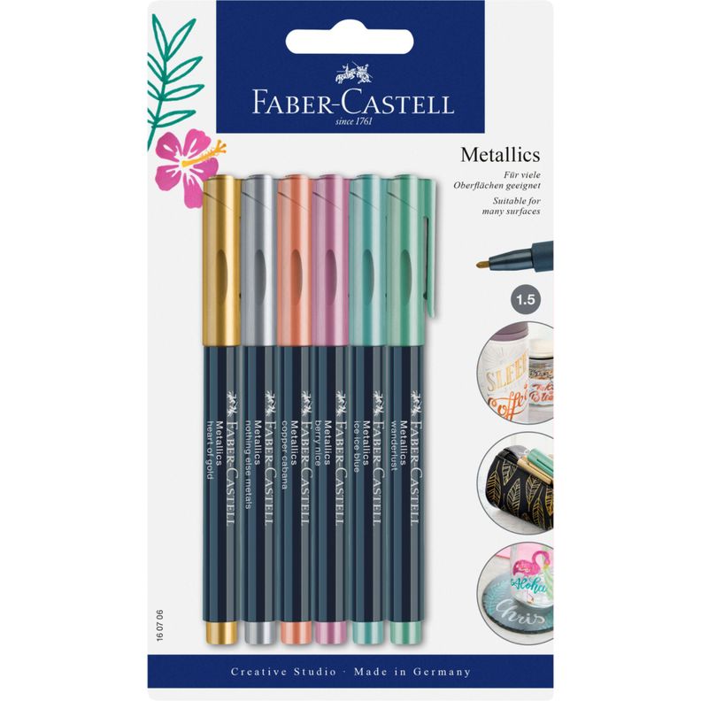 Marcadores Metalicos Faber-Castell x6 Colores-1