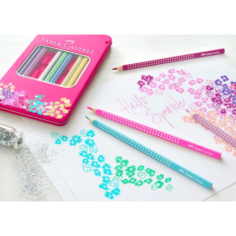 12 Lápices De Colores Sparkle + Estuche Faber-Castell-2