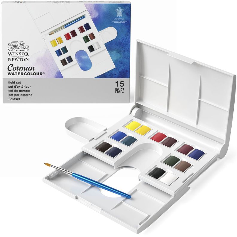 Set de Acuarelas Cotman Winsor & Newton 14 Medias Pastillas-2