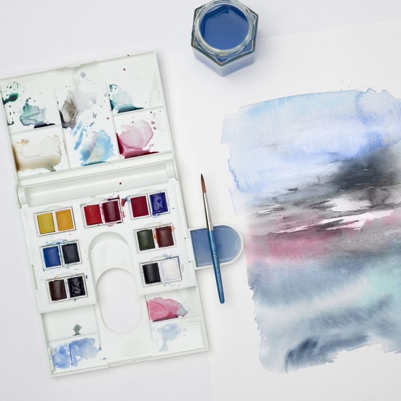 Set de Acuarelas Cotman Winsor & Newton 14 Medias Pastillas-5
