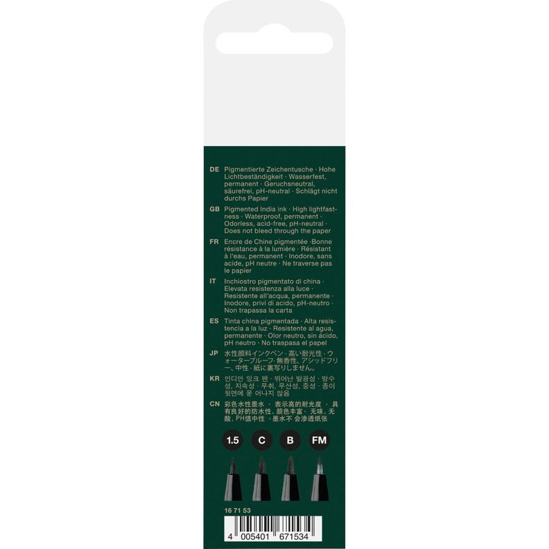 Rotuladores Pitt Artist Faber-Castell x4 uds. Negro-1