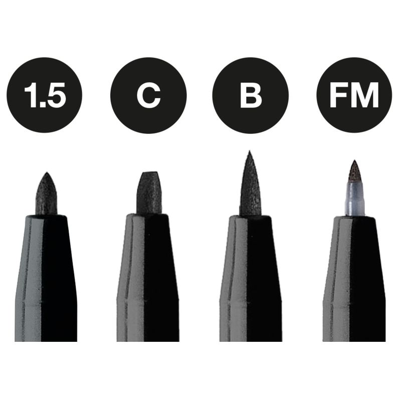 Rotuladores Pitt Artist Faber-Castell x4 uds. Negro-2