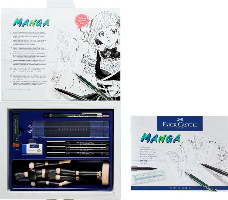 Lápices Tiralíneas Manga Starter Faber-Castell 8 Piezas-1