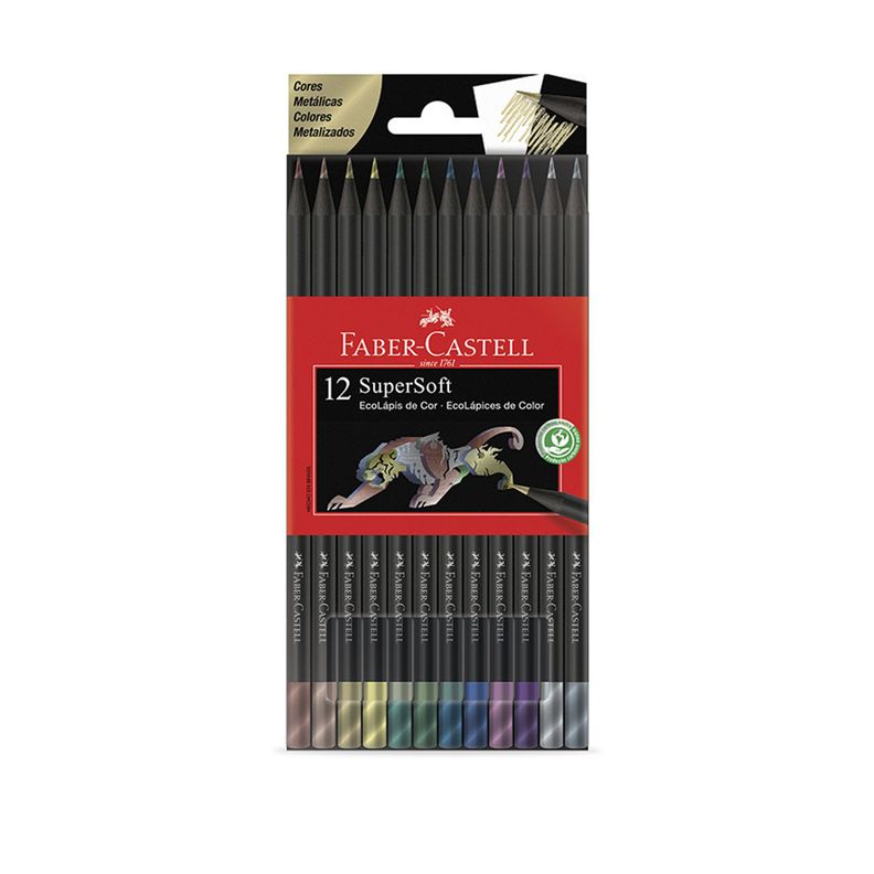Lápices de Color Supersoft Faber-Castell x12 Metálicos-0