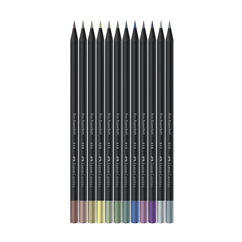 Lápices de Color Supersoft Faber-Castell x12 Metálicos-1
