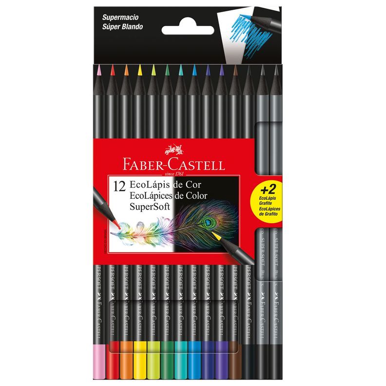 12 Ecolápices Color Supersoft + 2 Grafito Faber-Castell-0