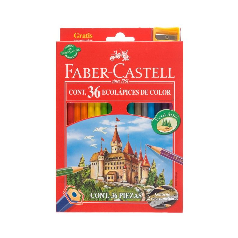 Ecolápiz x36 Largos + Sacapuntas Faber-Castell-1