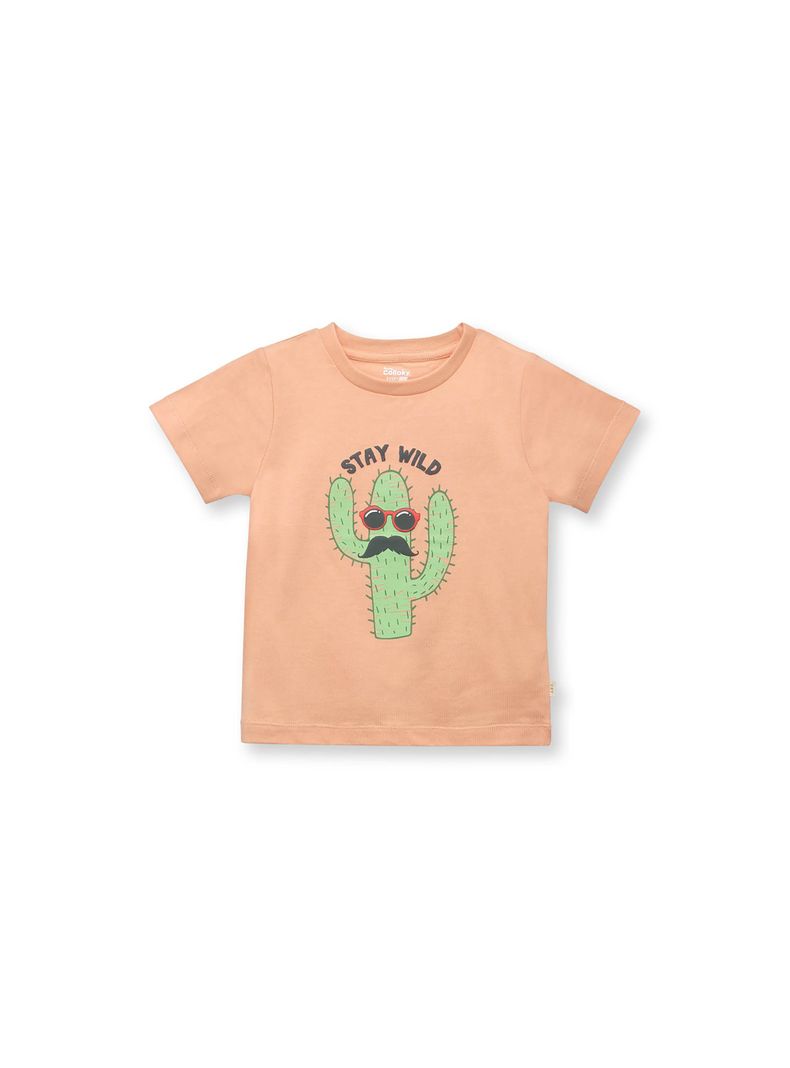 Polera De Bebé Niño Cactus Naranjo (3 A 36 Meses) Colloky-0