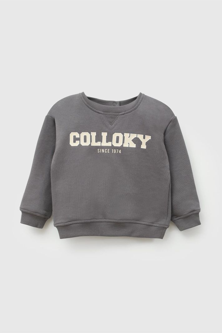 Poleron Colloky Grafito Nino 6-9M a 4-5A Gris 3-4 anos
