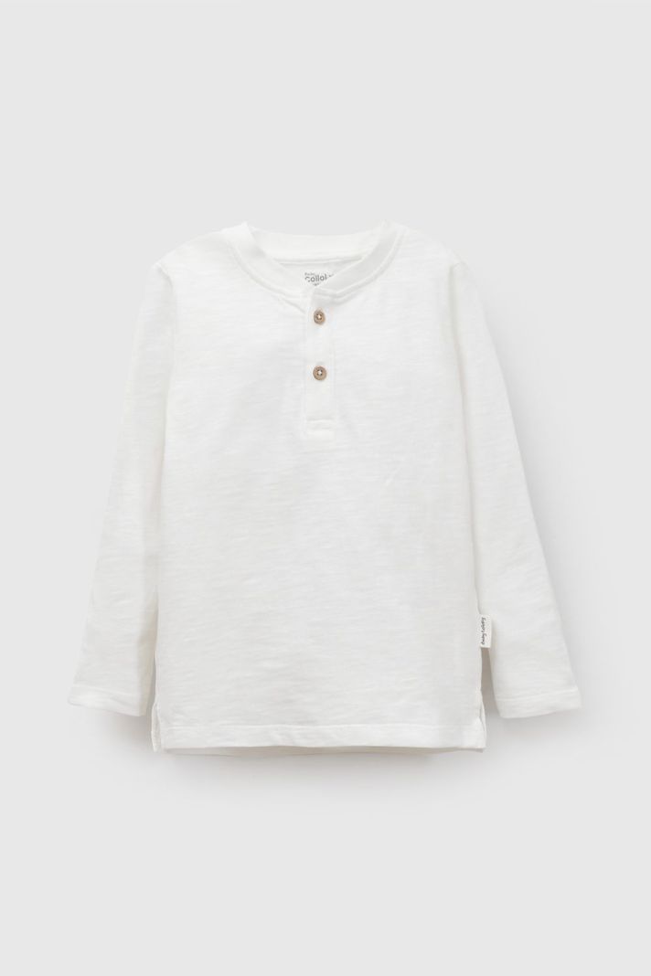 Polera Botones Blanco Nino 6-9M a 4-5A Colloky 3-4 anos