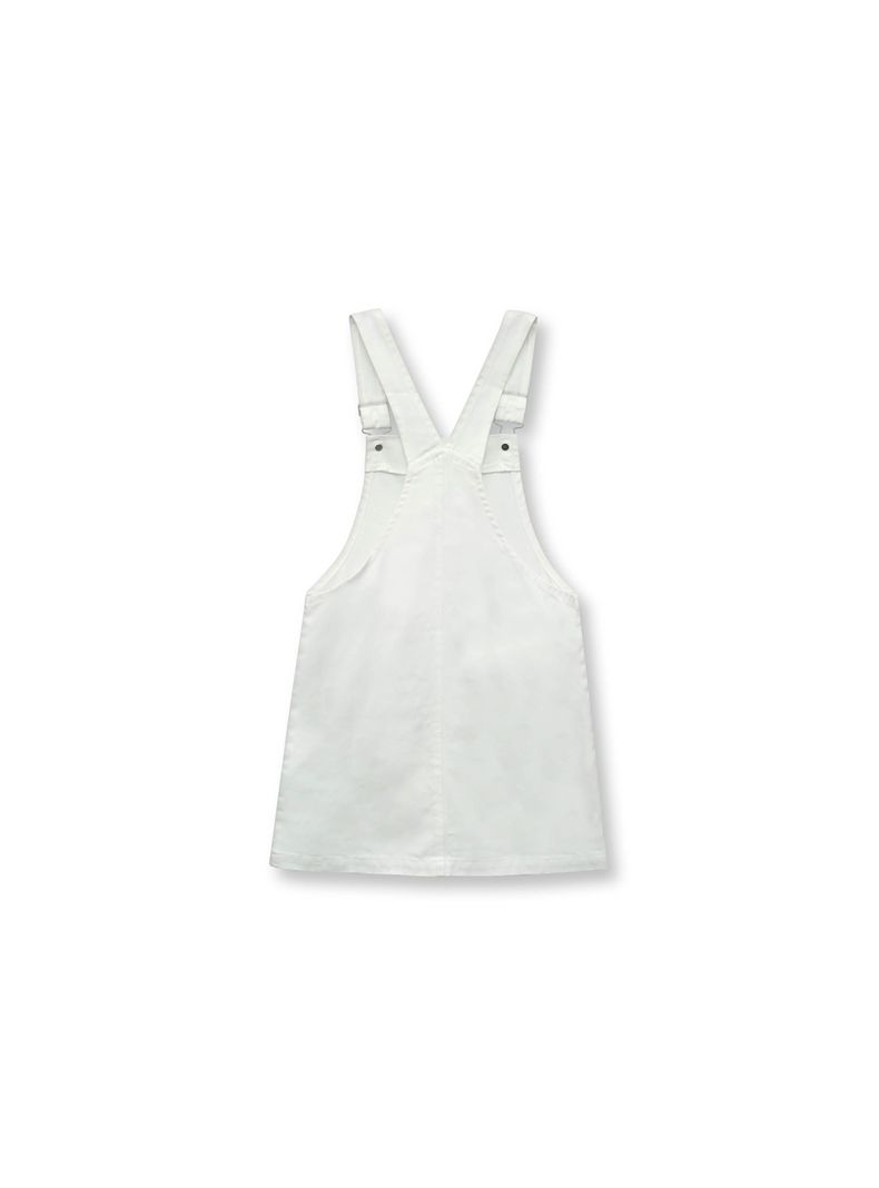 Vestido De Niña Jardinera Blanco (2 A 12 Años) Colloky-1