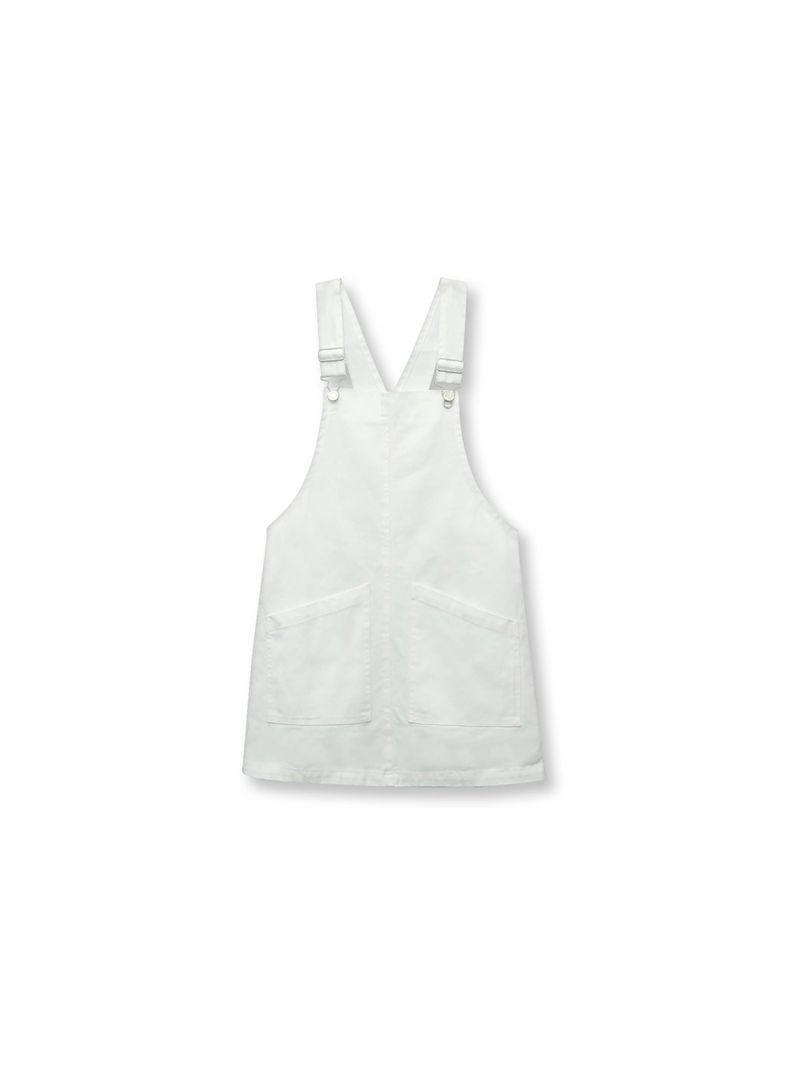 Vestido De Niña Jardinera Blanco (2 A 12 Años) Colloky-0
