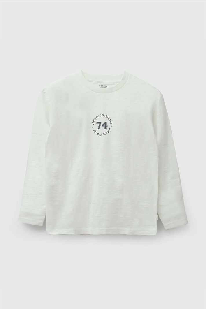 Polera manga larga Varsity nino blanco 3-4A a 12-13A 3-4 anos