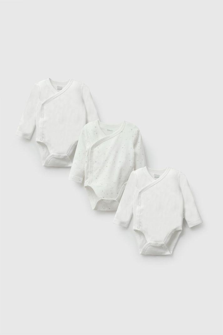 Pack 3 Body Algodon Blanco Unisex 0M a 18/24M Colloky