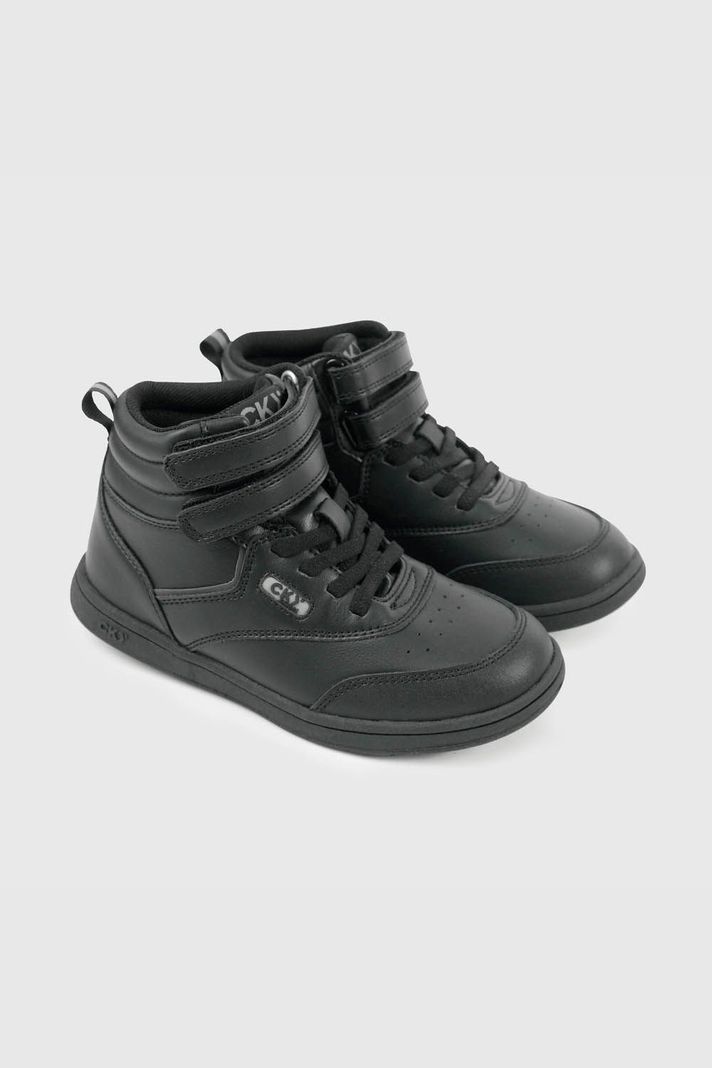 Zapatilla Escolar Negra Caña Alta con Velcro Niña 30 al 41