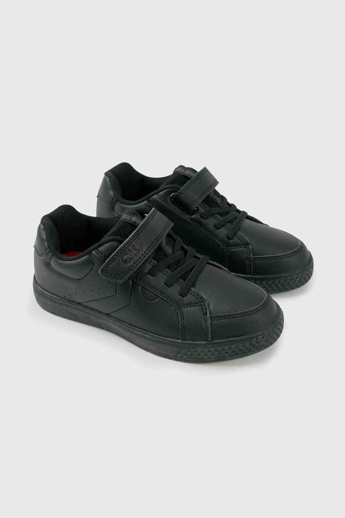 Zapatilla Escolar Unisex Negra con Velcro