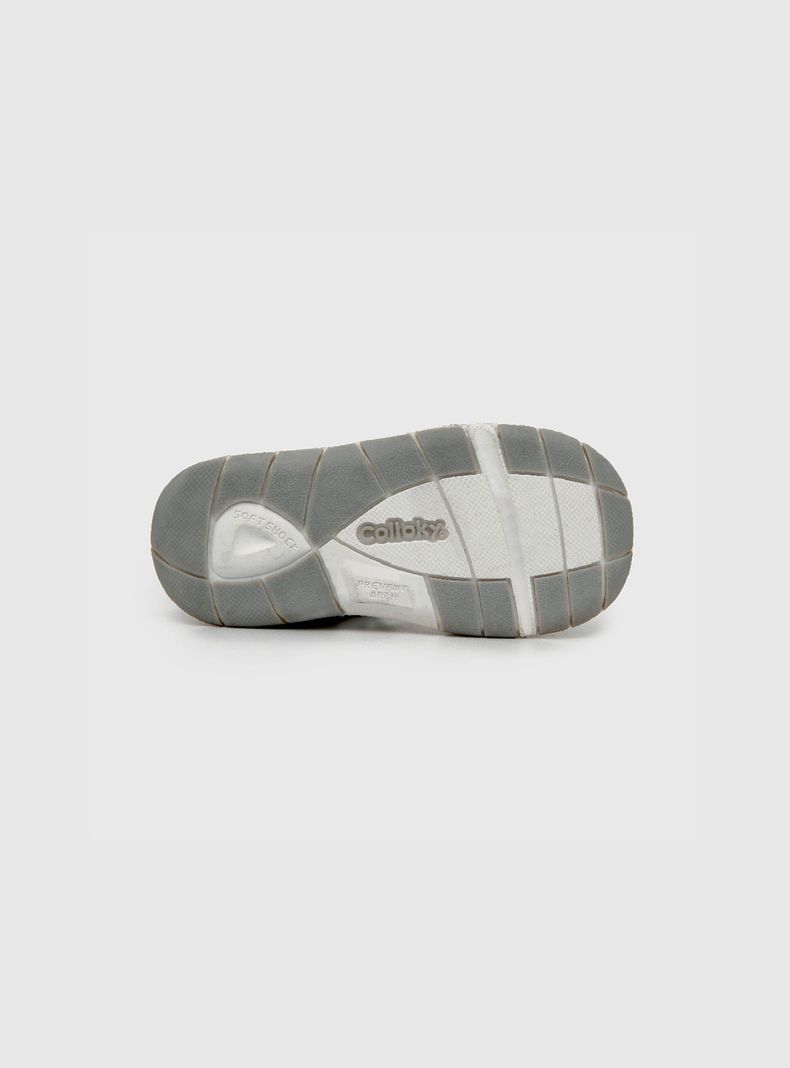 Sandalia De Niña Con Velcro Corto Gris (18 A 21) Colloky-2