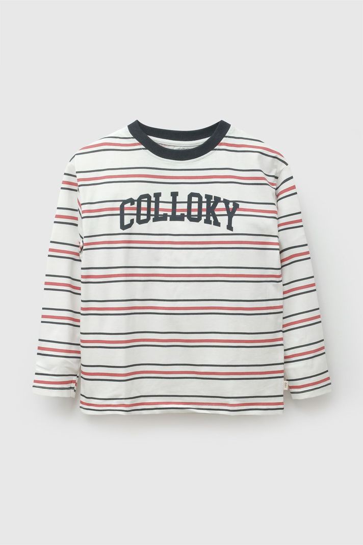 Polera Rayas Blanco Nino 3-4A a 12-13A Colloky 3-4 anos