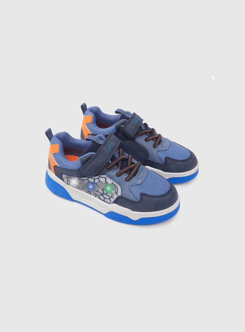Zapatilla Luces Niño Azul 53876 Colloky-0