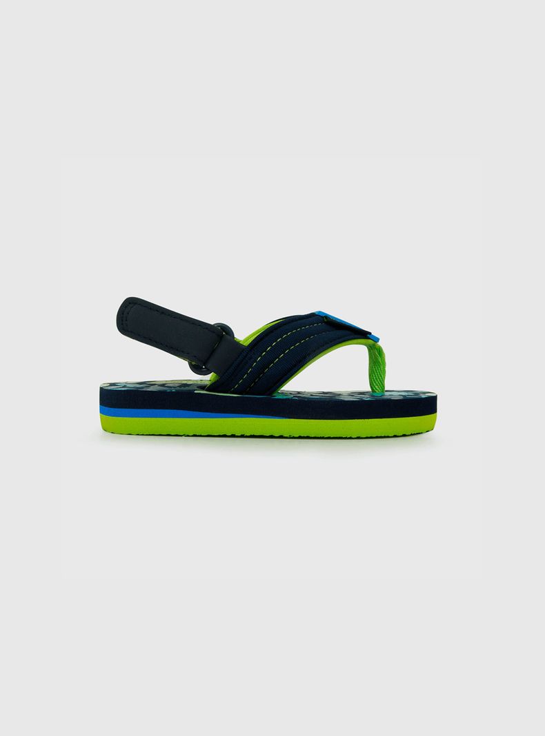 Hawaiana De Niño Velcro Corto Azul (21 A 27) Colloky-1