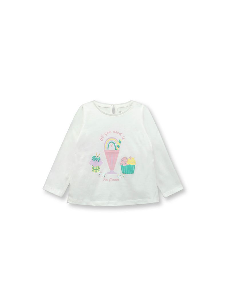 Polera De Bebé Niña Helado Blanco (3 A 36 Meses) Colloky-0