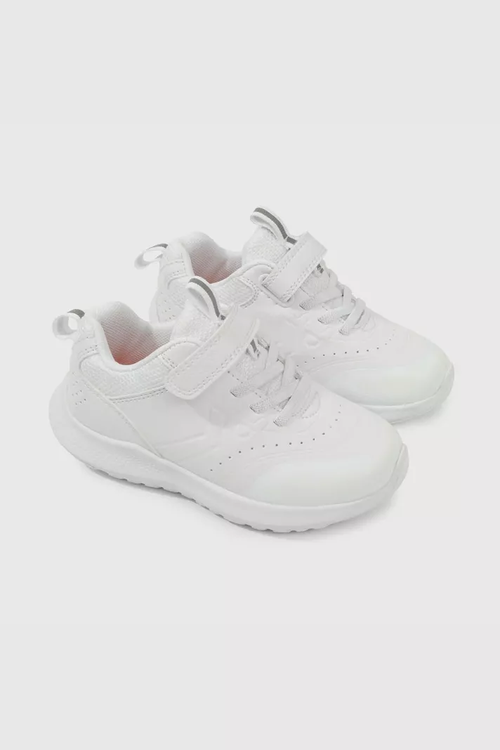 Zapatilla Escolar Blanca con Velcro y Cordón Unisex
